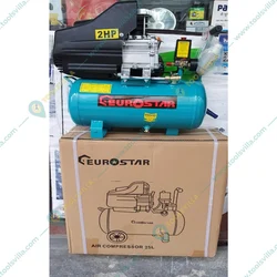 Eurostar 25 Liter Air Compressor with 2 HP Copper Motor, 116 psi Max. Pressure and 185 LPM